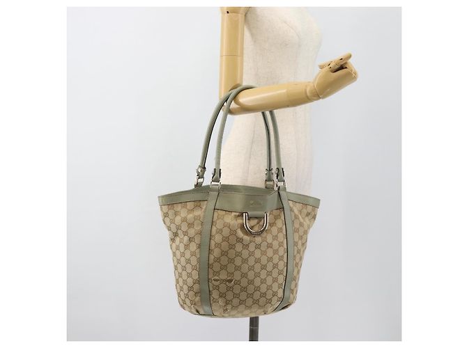 Bolso Tote GUCCI GG Canvas Abbey Beige Oro 211982 Auth ti3971 Dorado - vista 22