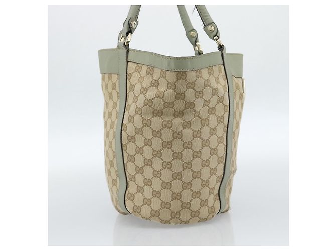 Bolso Tote GUCCI GG Canvas Abbey Beige Oro 211982 Auth ti3971 Dorado - vista 4