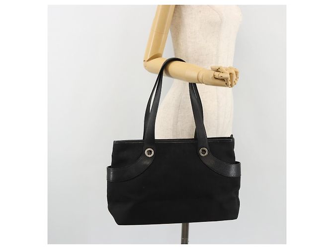 Bulgari Borsa a mano BVLGARI in tela e pelle nera argento ka4682 Nero - vista 22