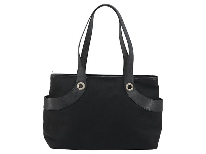 Bulgari Borsa a mano BVLGARI in tela e pelle nera argento ka4682 Nero - vista 3