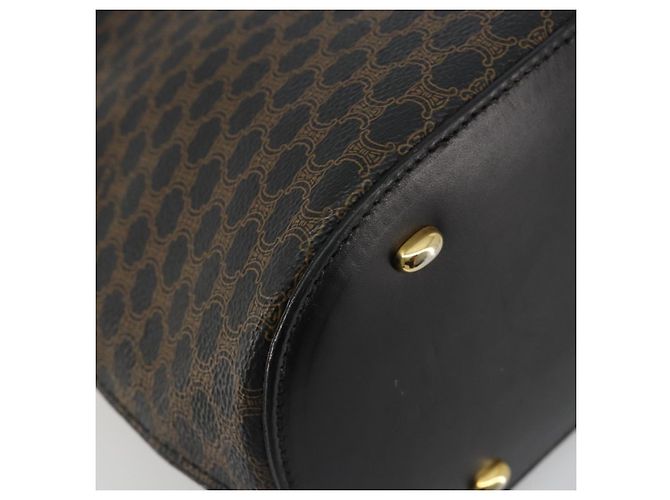 Céline Borsa CELINE Macadam Canvas PVC Pelle Nera Oro Auth 185132A Nero D'oro - vista 11