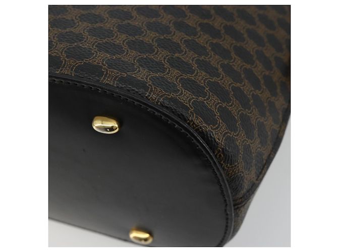 Céline Borsa CELINE Macadam Canvas PVC Pelle Nera Oro Auth 185132A Nero D'oro - vista 12
