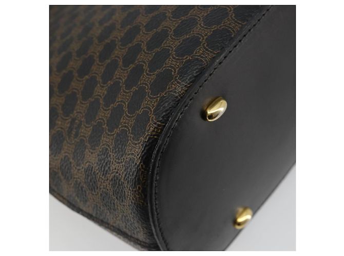 Céline Borsa CELINE Macadam Canvas PVC Pelle Nera Oro Auth 185132A Nero D'oro - vista 13