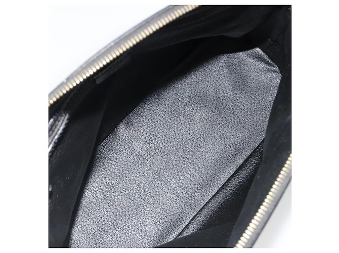 Céline Borsa CELINE Macadam Canvas PVC Pelle Nera Oro Auth 185132A Nero D'oro - vista 16