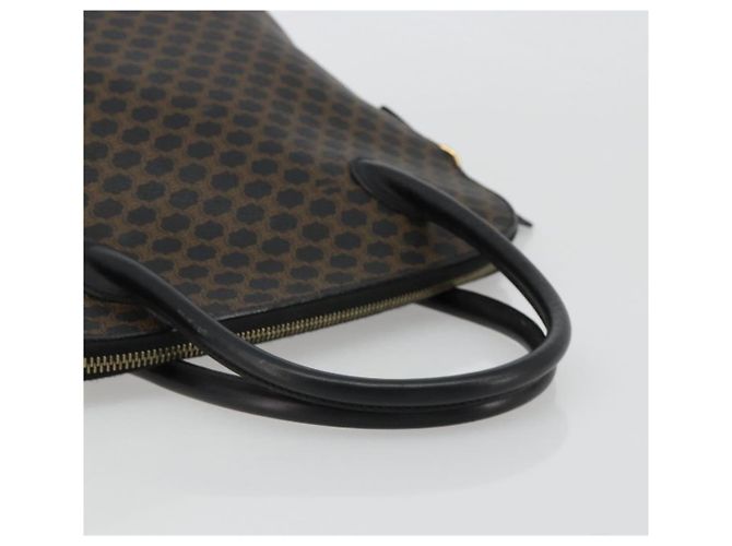 Céline Borsa CELINE Macadam Canvas PVC Pelle Nera Oro Auth 185132A Nero D'oro - vista 7
