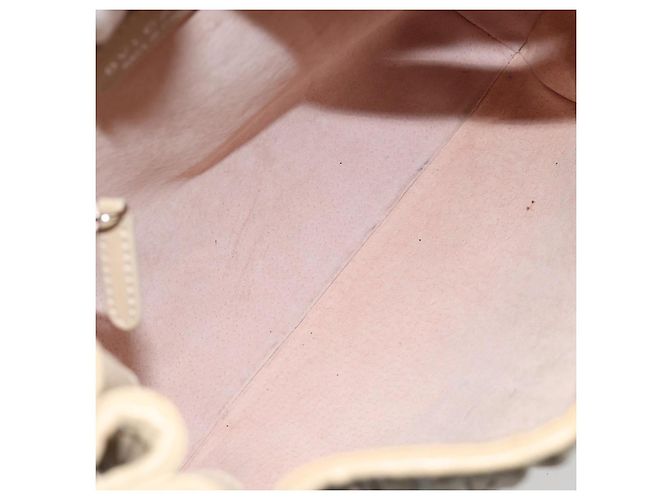 Bulgari Borsa a Spalla BVLGARI in Pelle Beige Argento Auth 185072A - vista 18