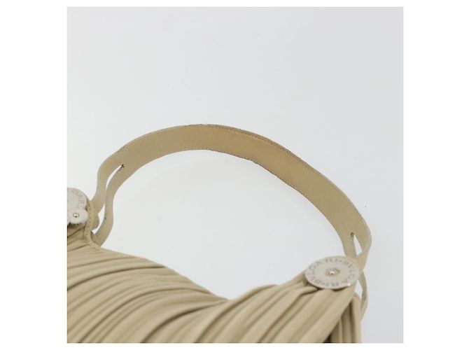 Bulgari Borsa a Spalla BVLGARI in Pelle Beige Argento Auth 185072A - vista 8