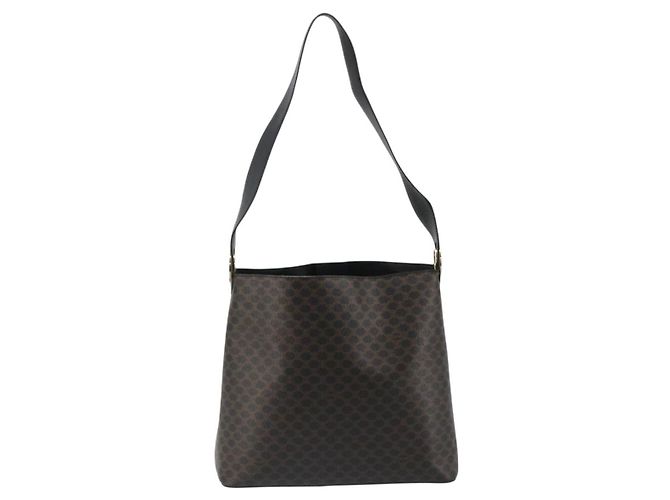 Céline Borsa a Spalla CELINE Macadam Canvas PVC Pelle Nera Oro Aut 185149A Nero D'oro - vista 3