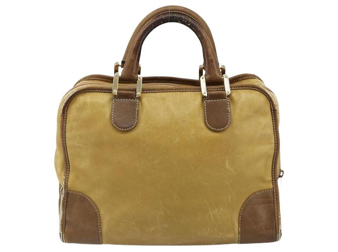 Borsa LOEWE Anagram Amazonas in Pelle Beige Oro Auth 185279 D'oro - vista 2