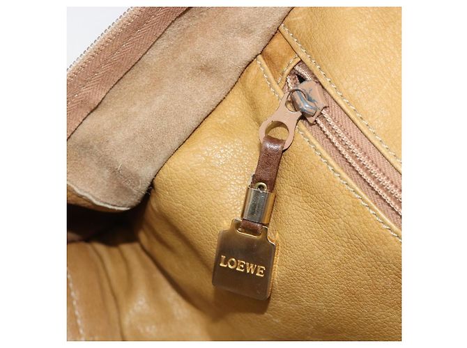 Borsa LOEWE Anagram Amazonas in Pelle Beige Oro Auth 185279 D'oro - vista 20