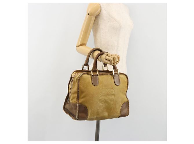 Borsa LOEWE Anagram Amazonas in Pelle Beige Oro Auth 185279 D'oro - vista 22