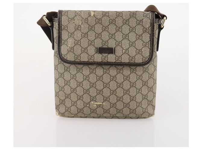 Borsa GUCCI GG Canvas GG Supreme in PVC 2 Set Nero Beige Auth 184052 - vista 10