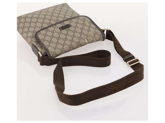 Borsa GUCCI GG Canvas GG Supreme in PVC 2 Set Nero Beige Auth 184052 - vista 13