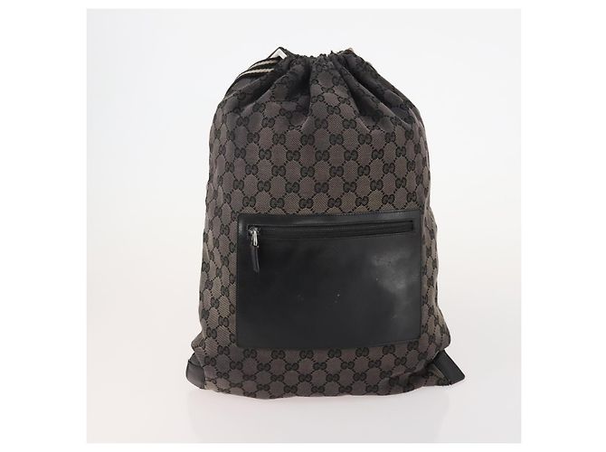 Borsa GUCCI GG Canvas GG Supreme in PVC 2 Set Nero Beige Auth 184052 - vista 2
