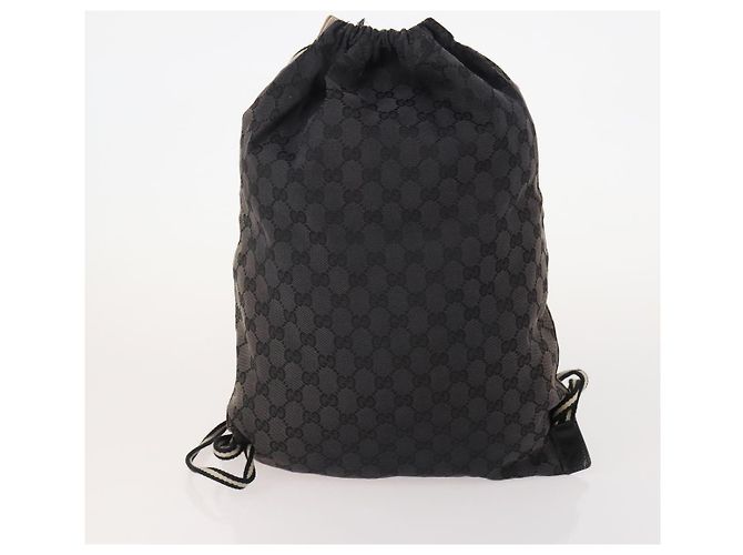 Borsa GUCCI GG Canvas GG Supreme in PVC 2 Set Nero Beige Auth 184052 - vista 3