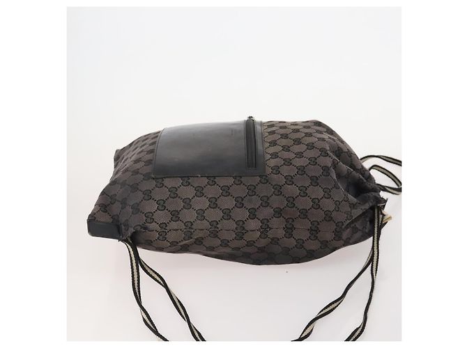 Borsa GUCCI GG Canvas GG Supreme in PVC 2 Set Nero Beige Auth 184052 - vista 4