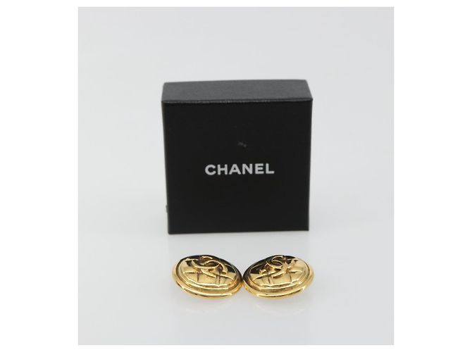 Orecchini CHANEL metallo Gold Tone CC Auth 185221V - vista 12