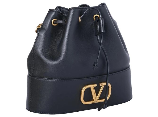 Borsa a secchiello mini VLogo Valentino Garavani Nero - vista 3