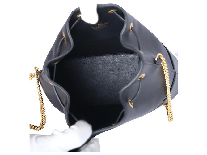 Borsa a secchiello mini VLogo Valentino Garavani Nero - vista 7