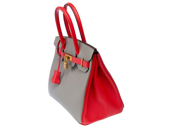 Hermès Borsa HERMES Birkin 30 in Pelle Grigia - 103649 Grigio - vista 5