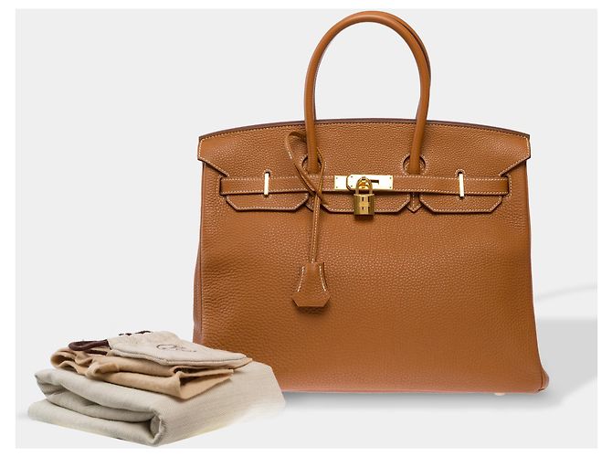 Hermès Borsa HERMES Birkin 35 in Pelle Oro - 103647 D'oro - vista 2