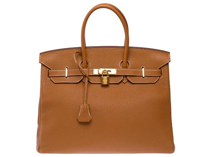 Hermès Borsa HERMES Birkin 35 in Pelle Oro - 103647 D'oro - vista 3