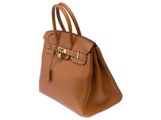Hermès Borsa HERMES Birkin 35 in Pelle Oro - 103647 D'oro - vista 5