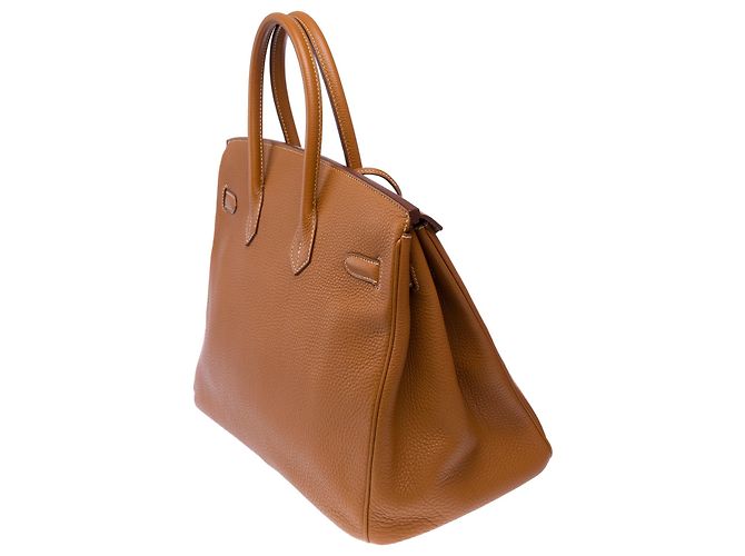 Hermès Borsa HERMES Birkin 35 in Pelle Oro - 103647 D'oro - vista 6