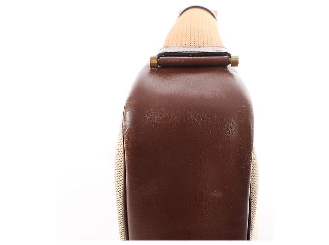 Trim Hermès Borsa a tracolla Hermes Sako Toile H Marrone O:1985 Beige - vista 10