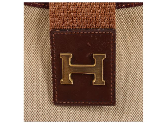 Trim Hermès Borsa a tracolla Hermes Sako Toile H Marrone O:1985 Beige - vista 14