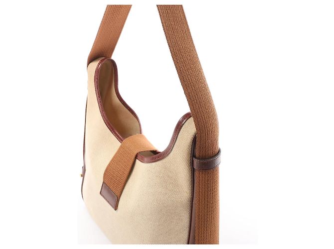 Trim Hermès Borsa a tracolla Hermes Sako Toile H Marrone O:1985 Beige - vista 5