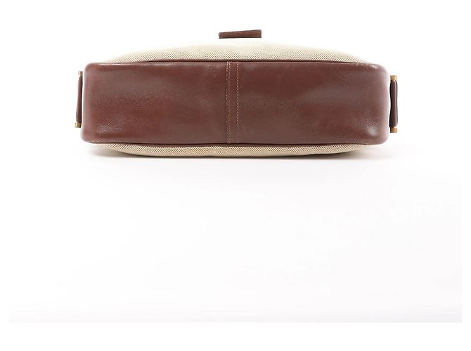 Trim Hermès Borsa a tracolla Hermes Sako Toile H Marrone O:1985 Beige - vista 7