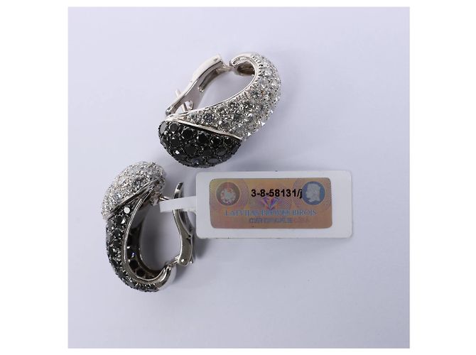Orecchini De Grisogono Heart White x Black Diamond WG Bianco - vista 6