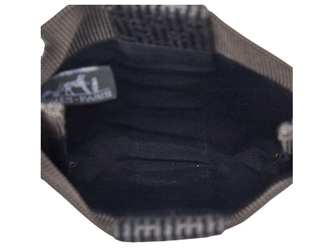 Borsa a tracolla Hermline in tela grigia Hermès Marrone - vista 6