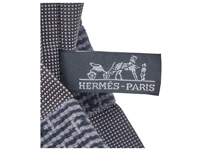 Borsa a tracolla Hermline in tela grigia Hermès Marrone - vista 7
