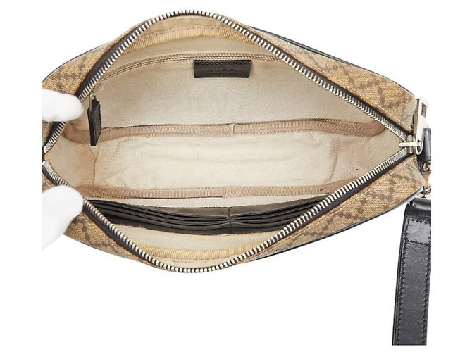 Clutch Gucci Diamante Second Bag Nero Beige - vista 12