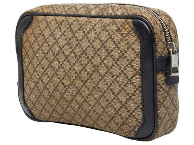 Clutch Gucci Diamante Second Bag Nero Beige - vista 2