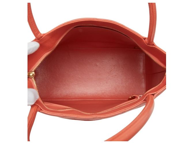 Borsa Tote Chanel Matelassé Orange Caviar Leather Arancione - vista 10