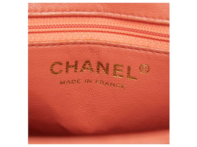 Borsa Tote Chanel Matelassé Orange Caviar Leather Arancione - vista 11