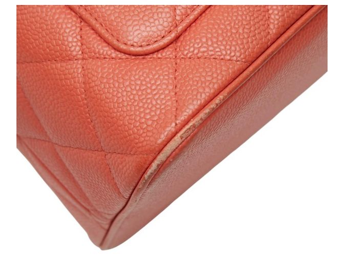 Borsa Tote Chanel Matelassé Orange Caviar Leather Arancione - vista 5