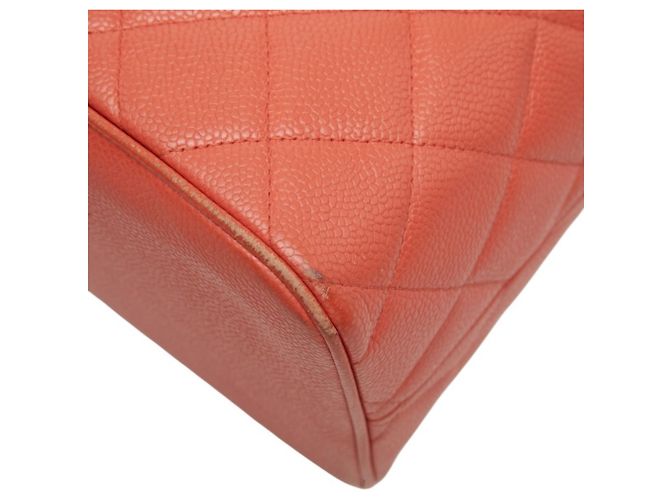 Borsa Tote Chanel Matelassé Orange Caviar Leather Arancione - vista 7