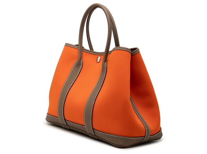 Hermès Borsa Tote Hermes Garden Party TPM Arancione Taupe - vista 2