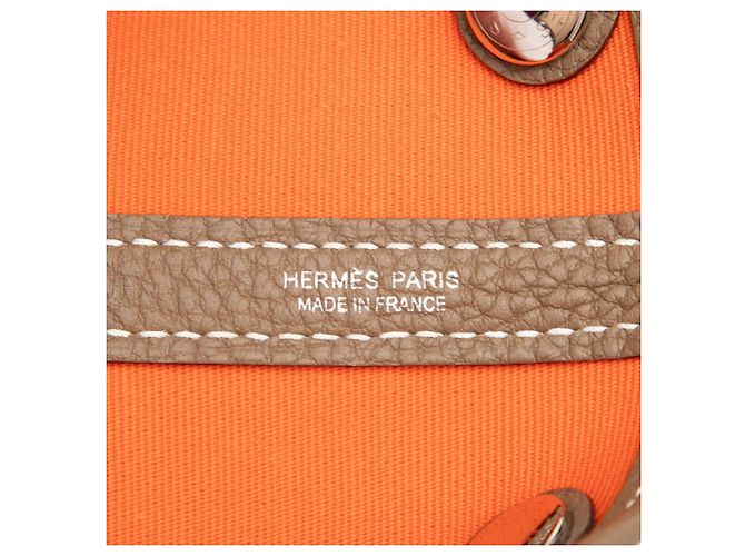 Hermès Borsa Tote Hermes Garden Party TPM Arancione Taupe - vista 5