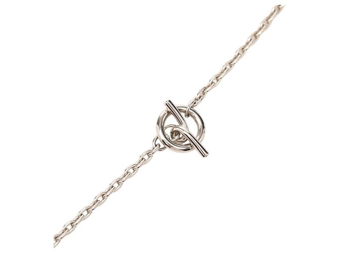 Hermès Collana Chaine d'Ancre Hermes Marrone Argento - vista 5