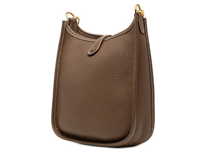 Hermès Borsa a tracolla Hermes Evelyne TPM Taupe Blu navy - vista 2