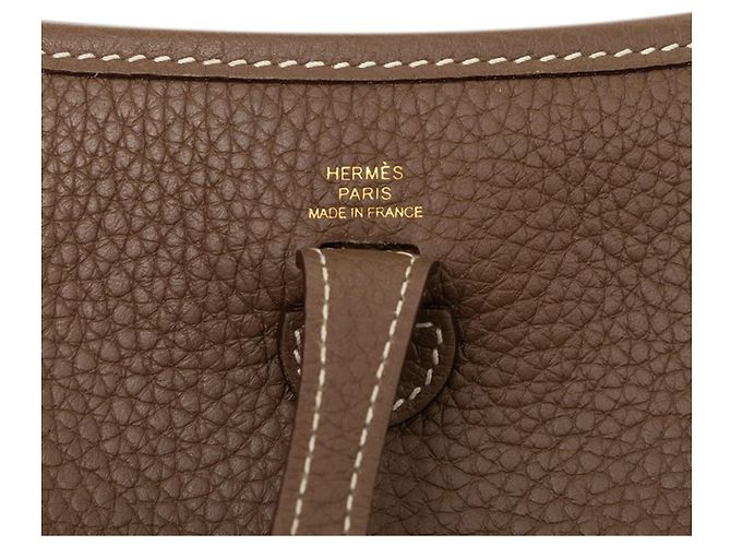 Hermès Borsa a tracolla Hermes Evelyne TPM Taupe Blu navy - vista 5