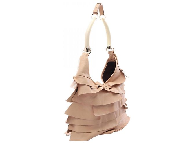 Borsa a Spalla Yves Saint Laurent Tropez Beige - vista 2