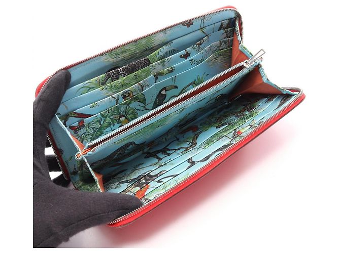 Cartera larga de seda Azap de Hermès Roja - vista 3