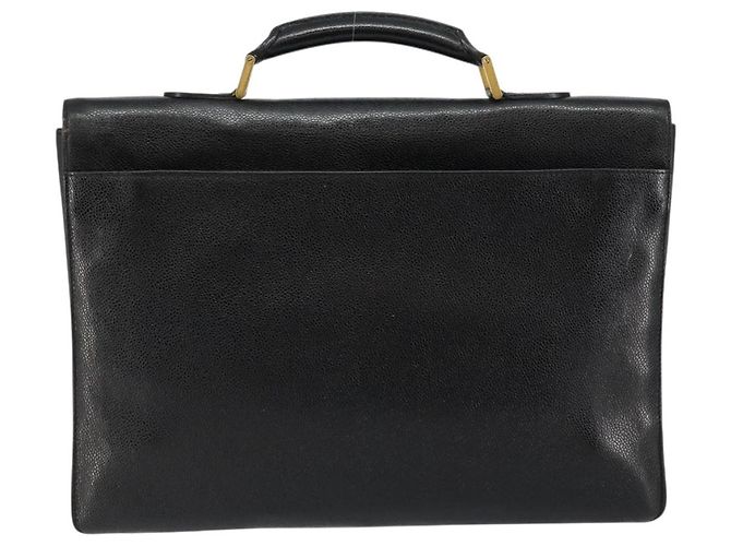 Chanel Vintage Lock Briefcase Caviar Large Noir - vue 2