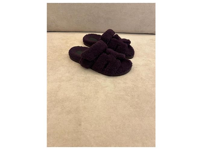 Sandali Hermès Chypre in lana di agnello Viola Porpora - vista 5
